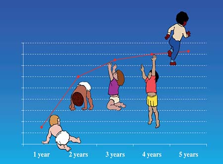 biểu đồ tăng trưởng của trẻ từ 1 đến 5 tuổi